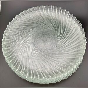 4 Arcoroc “Seabreeze” 10” dinner plates. France